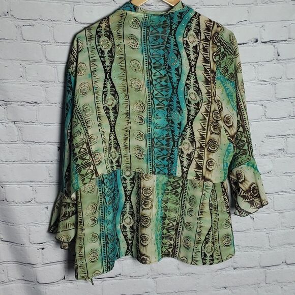 Blue and Green Blouse/Jacket - Picture 4 of 6